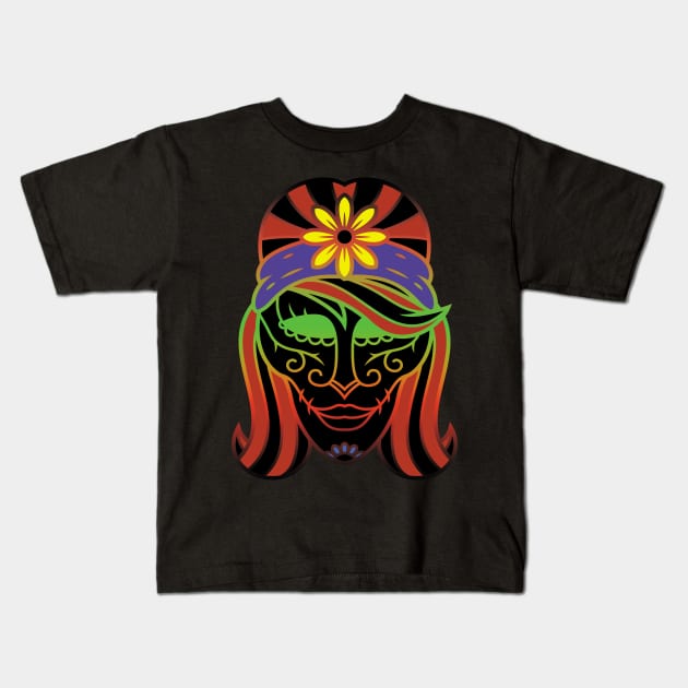 Sugar Skull - Day of The Dead Halloween Design Kids T-Shirt by Spirit West Designs